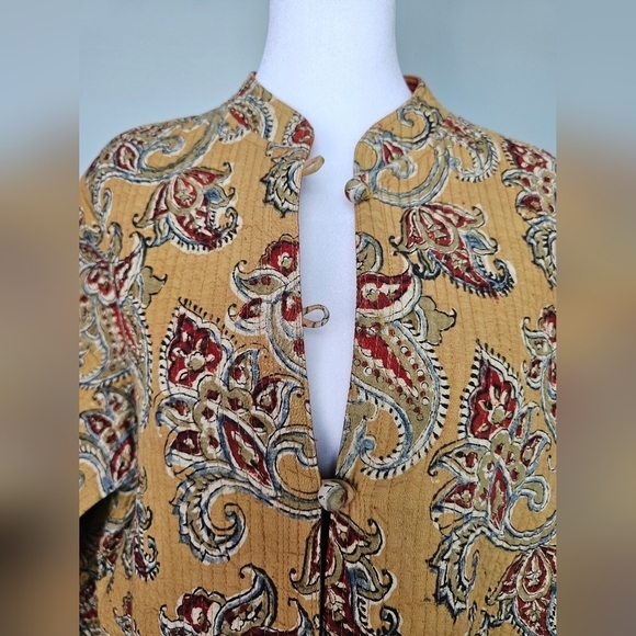 Sam Hilu Vintage Mandarin Quilted Floral Jacket, XS - Picture 4 of 11